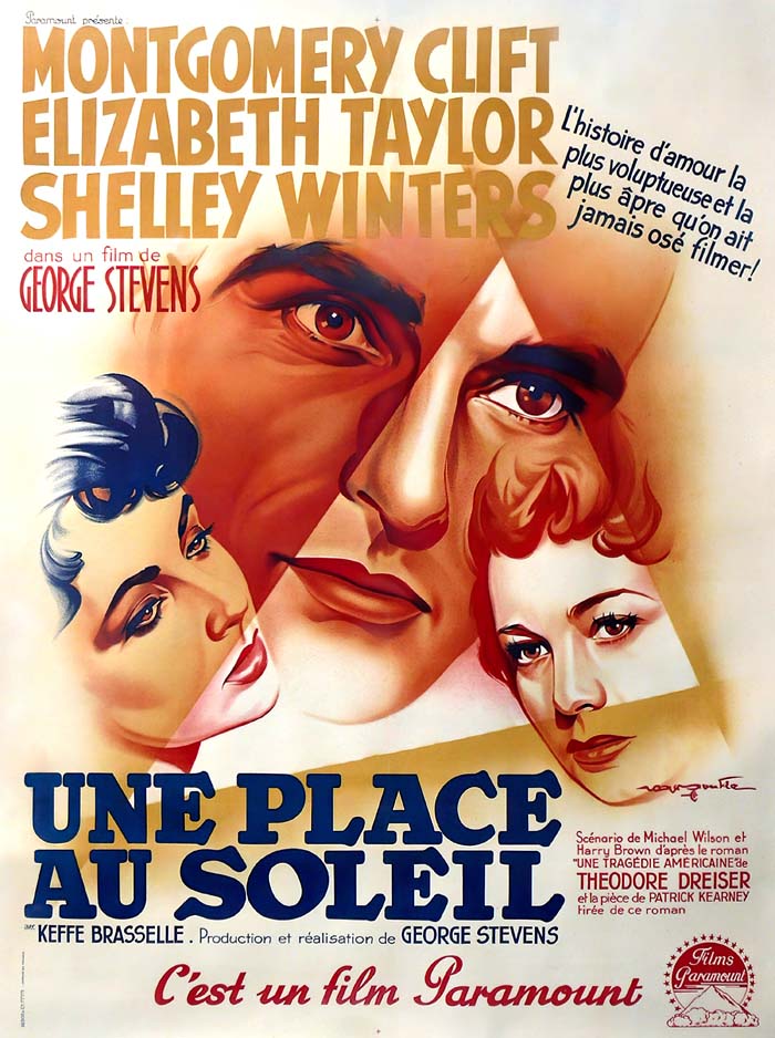 A Place in the Sun (1951) vintage movie poster